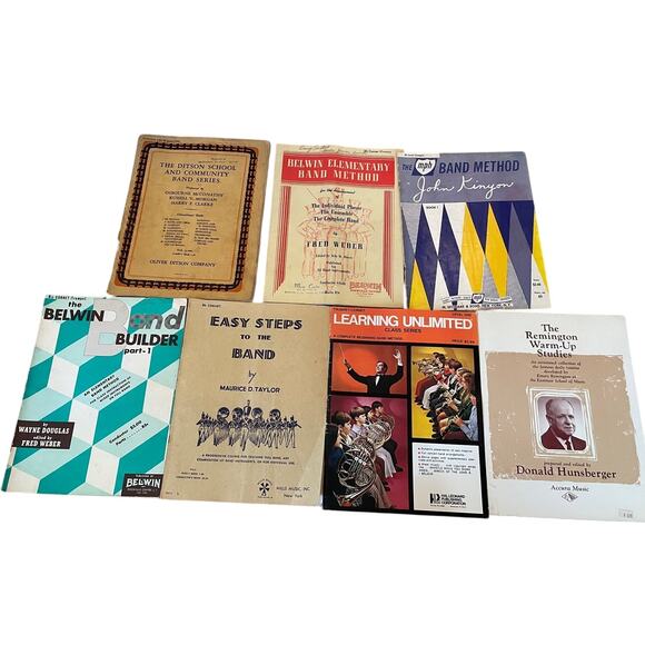 Trumpet Cornet Vintage Sheet Music Song Books x 6 Beginner/Easier Etudes Method - Picture 1 of 8